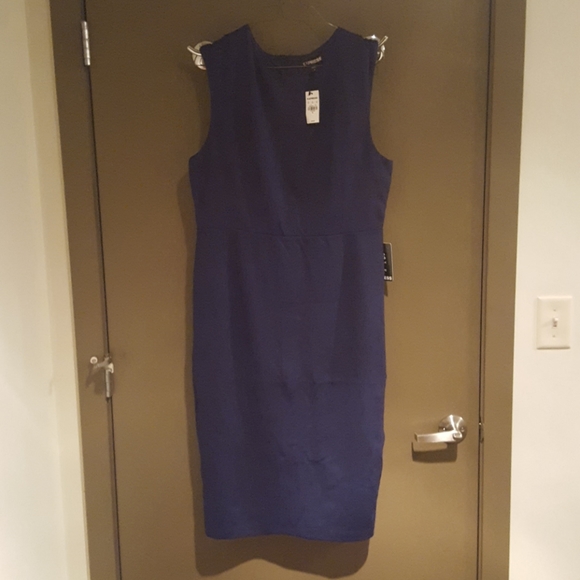 NWT Express Navy Blue Sleeveless Sheath Dress - Picture 1 of 2